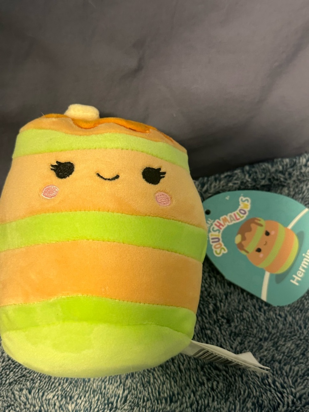 Squishmallows Hermie Honey Pot Plush - Orange & Lime Green